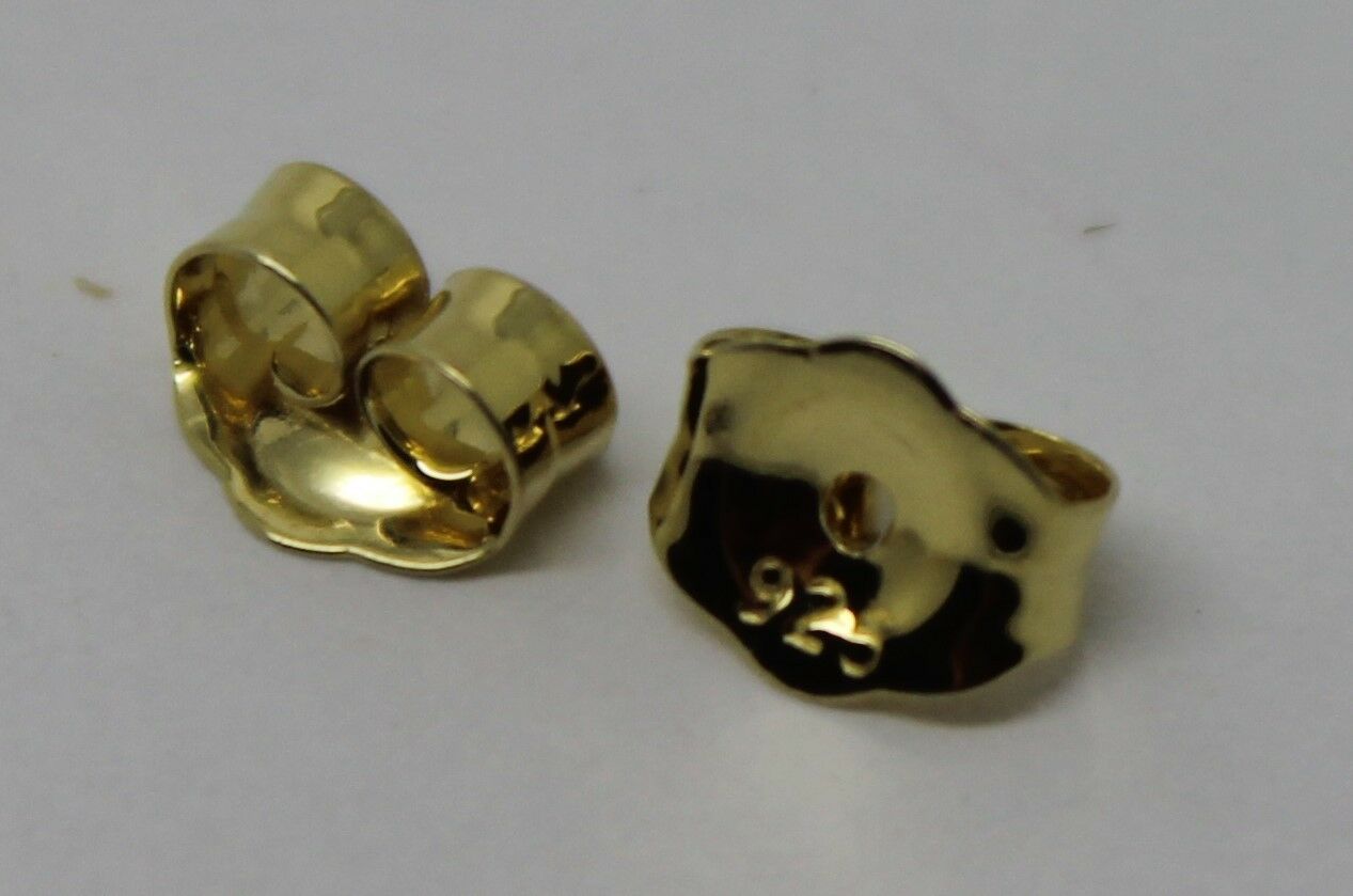 Kaedesigns SGP Yellow Gold Plated Sterling Silver 925 Earrings Butterfly Backs 4.8mm