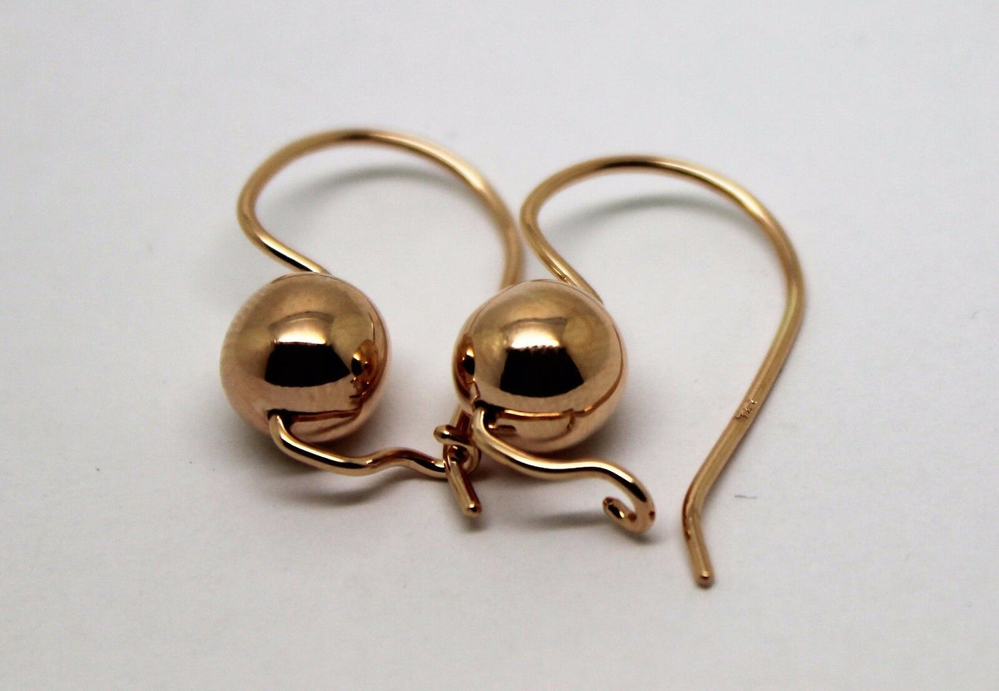 Kaedesigns Genuine 9ct 9k 375 Yellow, Rose or White Gold 8mm Plain Ball Drop Earrings