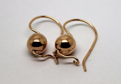 Kaedesigns Genuine 9ct 9k 375 Yellow, Rose or White Gold 8mm Plain Ball Drop Earrings