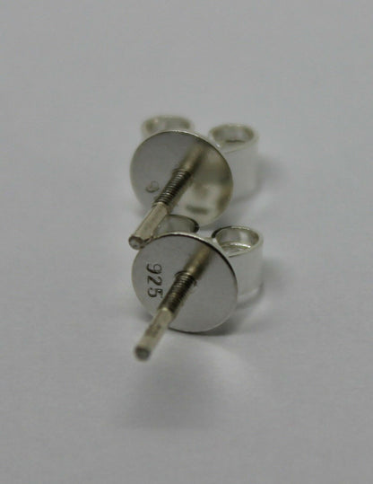 Sterling Silver Butterflies Disc Butterfly Threaded Posts Polished 5.5mm