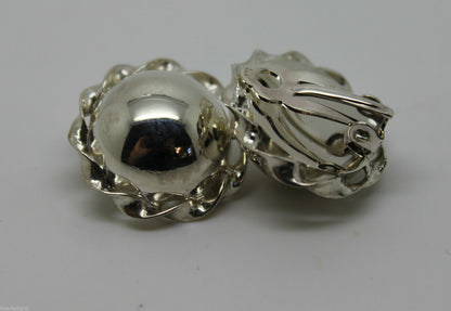 Kaedesigns Sterling Silver 925 Half Large Ball Round Clip On Earrings