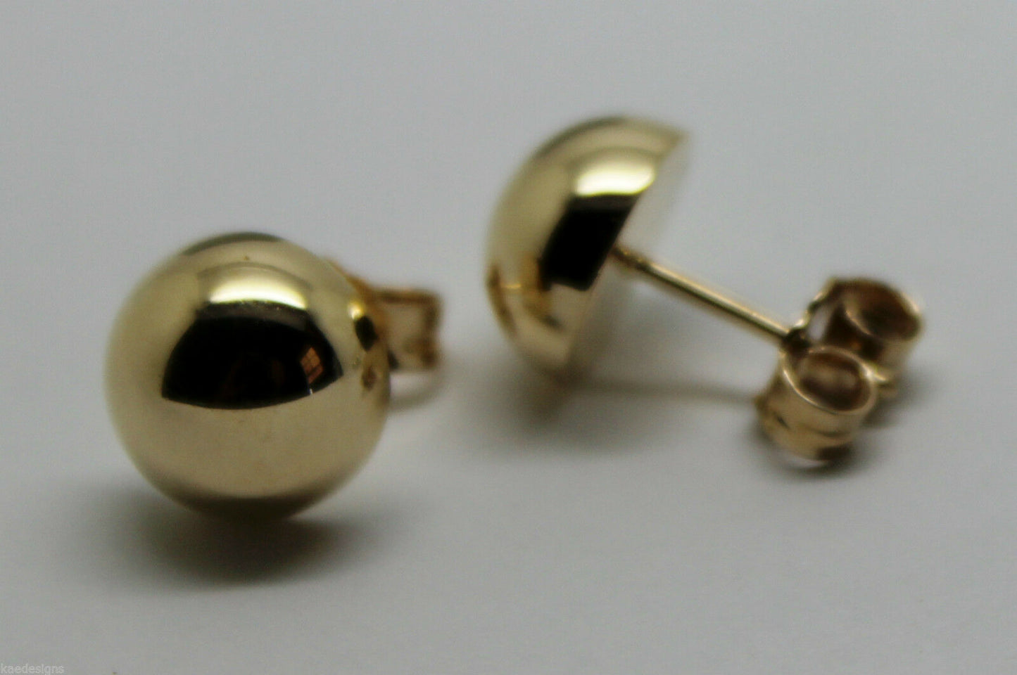 Genuine 9ct 9K 375 Solid Yellow, Rose or White Gold 10mm Stud Half Ball Earrings