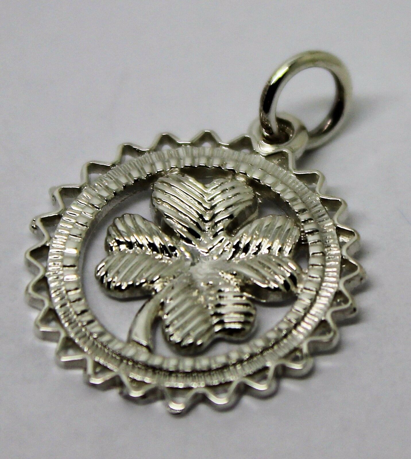 Genuine Sterling Silver 925 or Yellow or Rose Gold Plated Four Leaf Clover Pendant