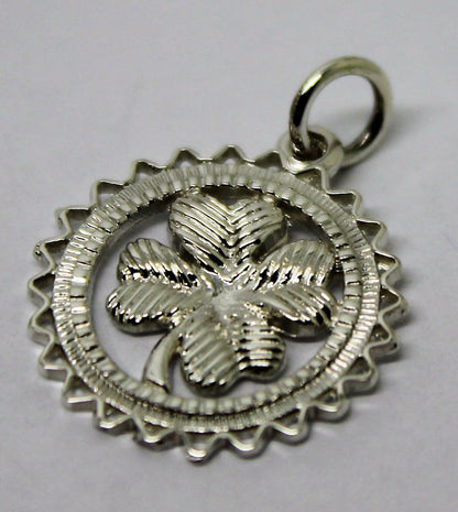 Genuine Sterling Silver 925 or Yellow or Rose Gold Plated Four Leaf Clover Pendant