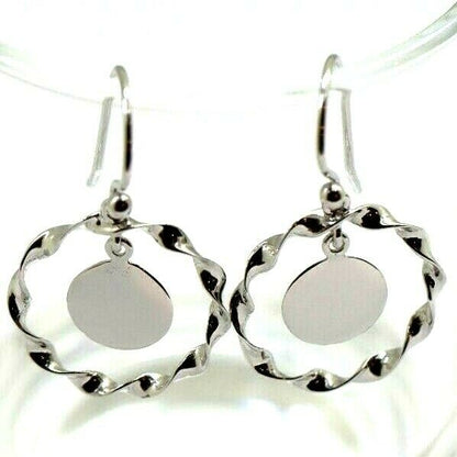 Genuine 9ct 9k Solid Yellow, Rose or White Gold Hooks Fancy Disc Earrings