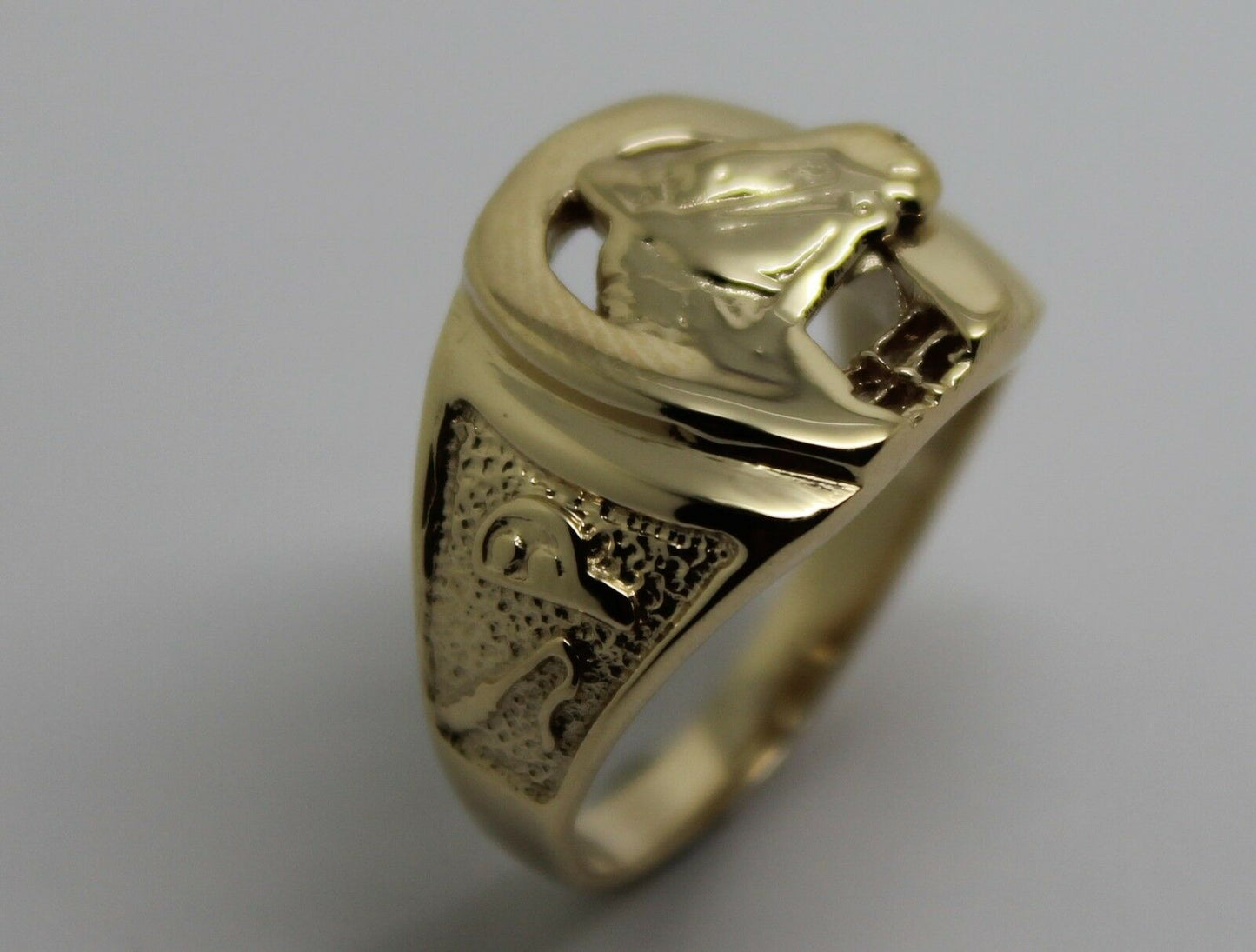 Kaedesigns, 9ct 375 Yellow or Rose or White Gold Large Heavy Horse Shoe Ring 390