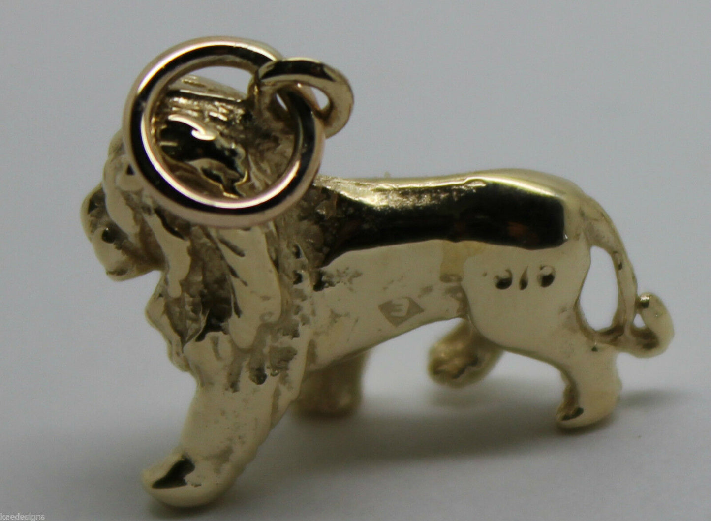 Kaedesigns, Heavy 3D 9ct Yellow Or Rose Or White Gold Lion Charm Or Pendant