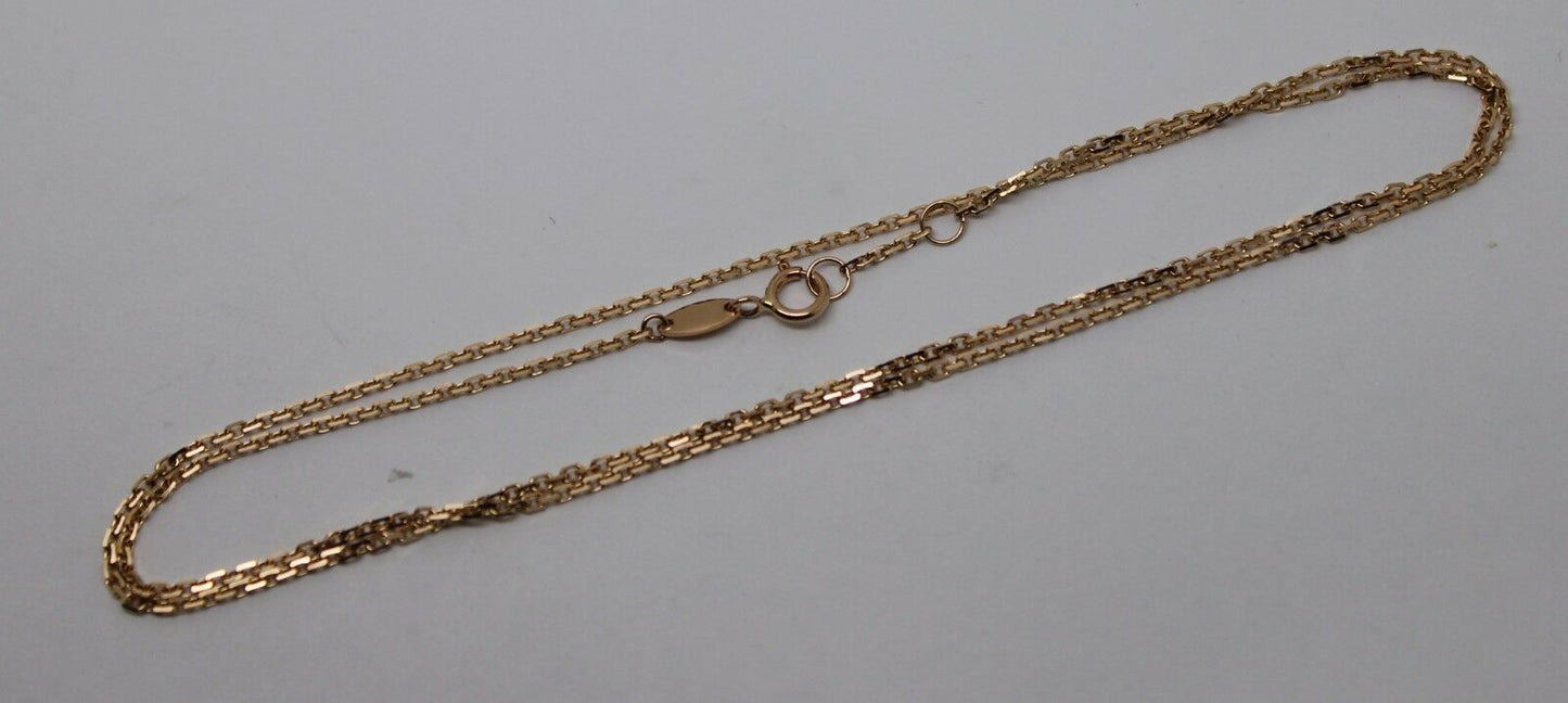 Genuine 18k 18ct 750 Rose Gold Box Chain Necklace 44cm 2.71g