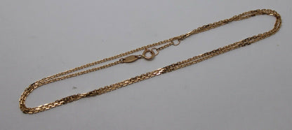 Genuine 18k 18ct 750 Rose Gold Box Chain Necklace 44cm 2.71g