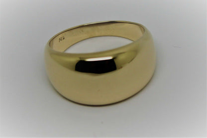 Genuine Solid 9ct White Or Rose Or Yellow Gold High 10mm Dome Ring Your Size