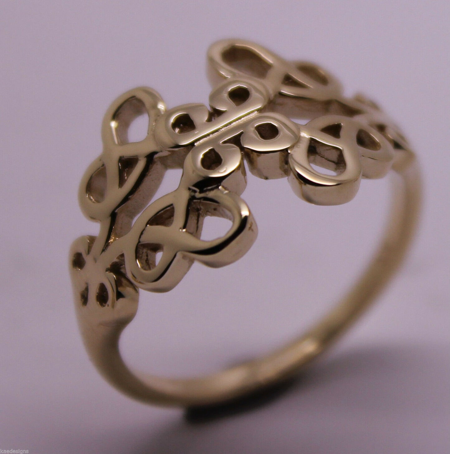Solid Genuine 9ct 9kt Yellow, Rose and White Gold Hallmarked 375 Fancy Celtic Swirl Ring  421