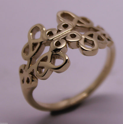 Solid Genuine 9ct 9kt Yellow, Rose and White Gold Hallmarked 375 Fancy Celtic Swirl Ring  421