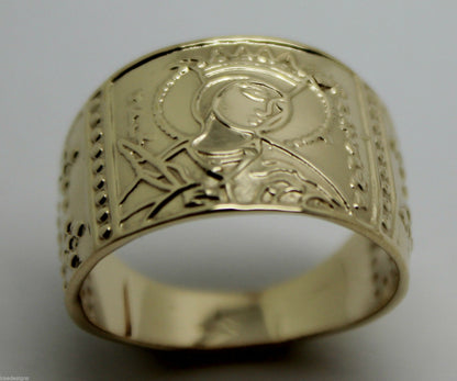 Genuine Solid 9ct 9k 375 White Or Rose Or Yellow Gold St Saint Catherine Ring