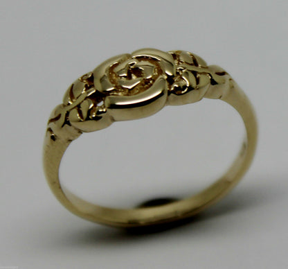 Genuine Solid 9ct White Or Rose Or Yellow Gold Flower Ring Choose Size F To K