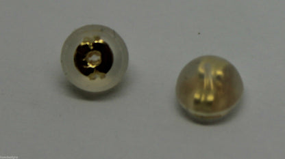 Genuine New 18ct Yellow Or White Gold Disc Silicone Butterfly Earring Backs