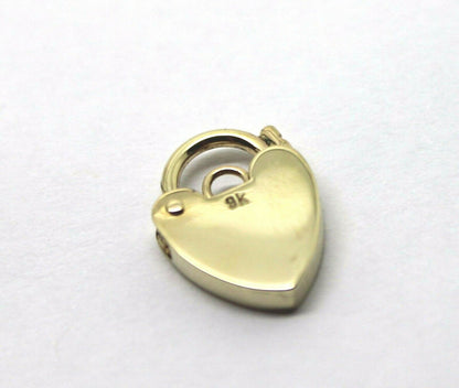 Genuine Small 9.5mm 9ct Yellow or Rose Gold Screw Heart Pendant Padlock