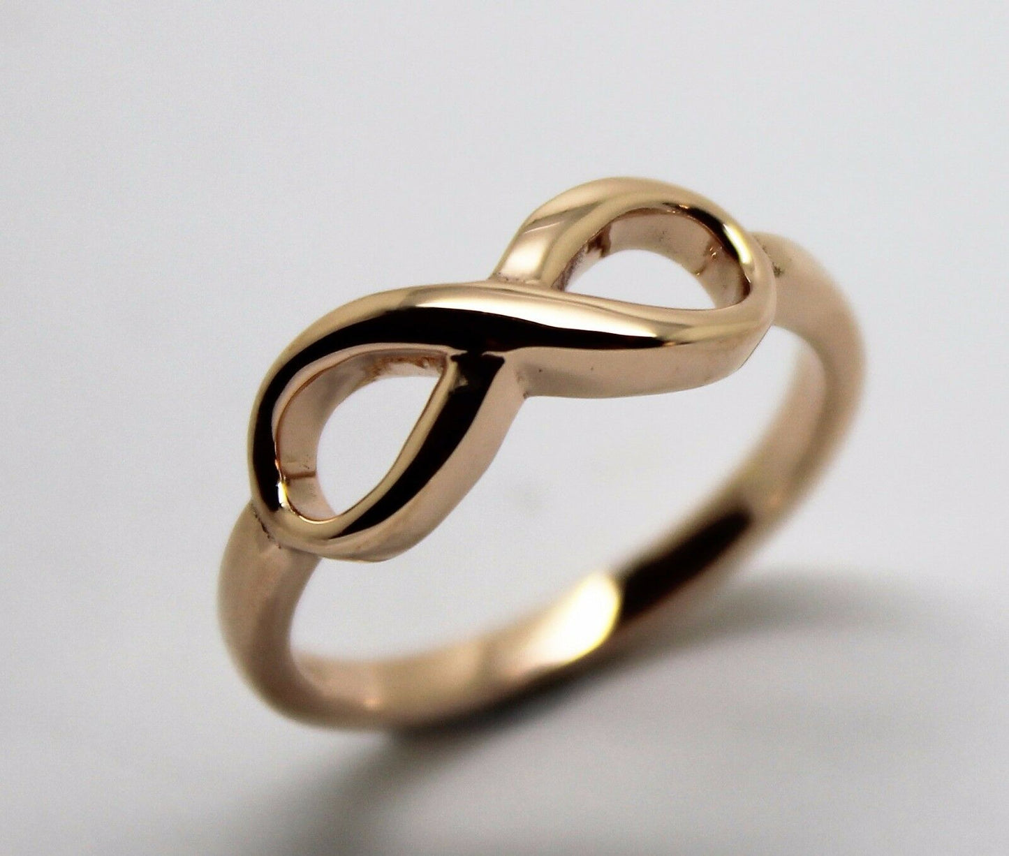 Genuine New 9ct 9k 375 Yellow, Rose or White Gold Solid Infinity Ring Size S / 9 1/8