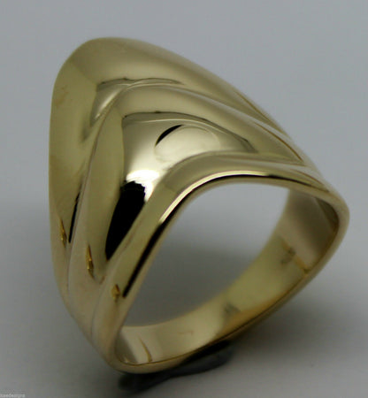 Genuine 9ct 375 Solid Rose Or Yellow Or White Gold Wide Pointy Ring In Your Size