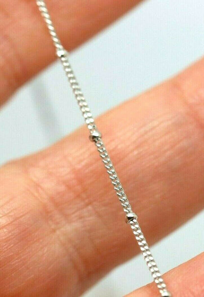 Genuine 9ct Yellow, Rose or White White Gold Diamond Cut Curb ball Necklace Chain 42cm