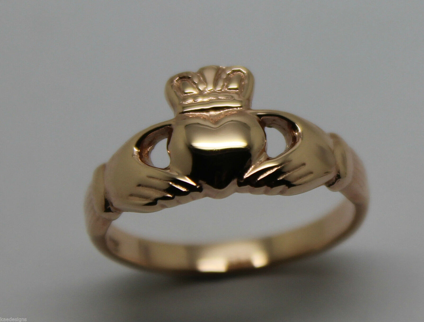 Genuine 9ct 375 Solid Yellow, Rose or White Gold Claddagh Celtic Friendship Ring In Your (Sizes L to S)
