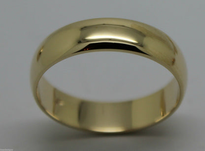 Genuine 9ct 9K Yellow, Rose or White Gold 6mm Wedding Band Ring Size Y