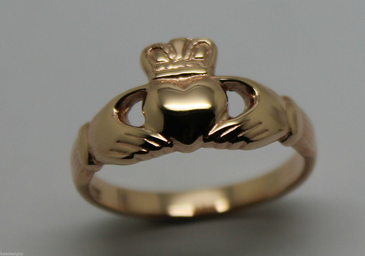 Genuine 9ct 375 Solid Yellow, Rose or White Gold Claddagh Celtic Friendship Ring In Your (Sizes L to S)