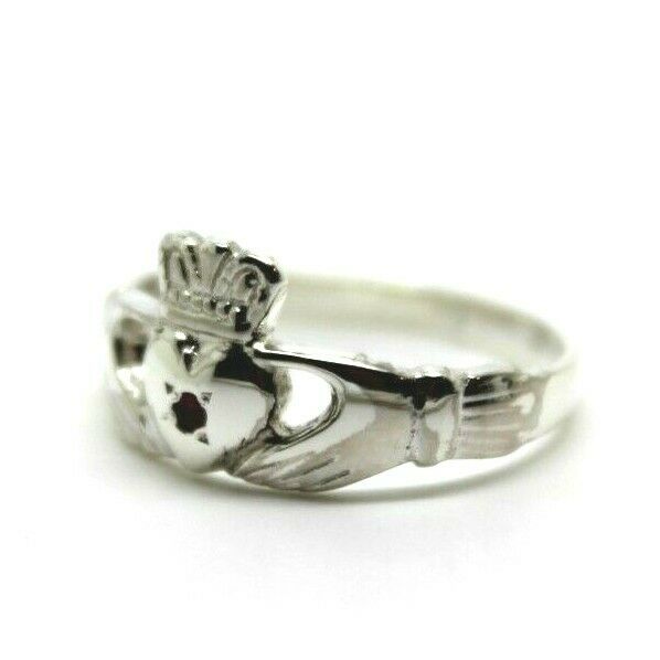 Kaedesigns Sterling Silver 925 Ruby (Birthstone July) Claddagh Ring