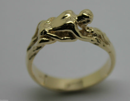 Genuine 9kt 9ct Solid Yellow, Rose or White Gold Making Love Ring  276