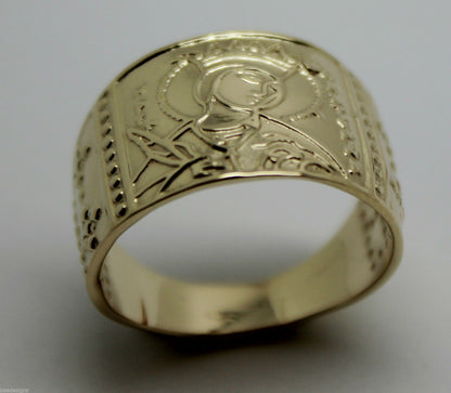Genuine Solid 14kt 14ct 585 White Or Rose Or Yellow Gold St Saint Catherine Ring
