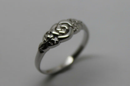 Genuine Solid 9ct White Or Rose Or Yellow Gold Flower Ring Choose Size F To K