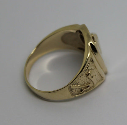 Kaedesigns, 9ct 375 Yellow or Rose or White Gold Large Heavy Horse Shoe Ring 390