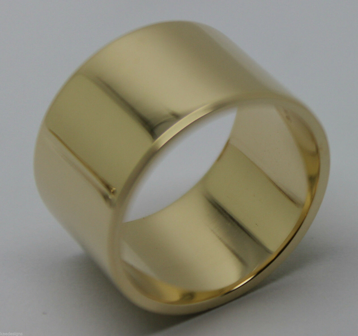 Genuine Solid 9ct 9k Rose Or Yellow Or White Gold 12mm Wide Flat Band Ring Size O
