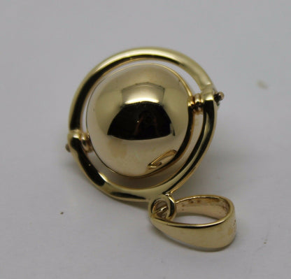 Genuine New Belcher 14mm 9ct 9k 375 Yellow, Rose or White Gold Ball Drop Pendant