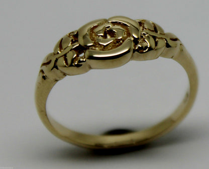 Genuine Solid 9ct White Or Rose Or Yellow Gold Flower Ring Choose Size F To K