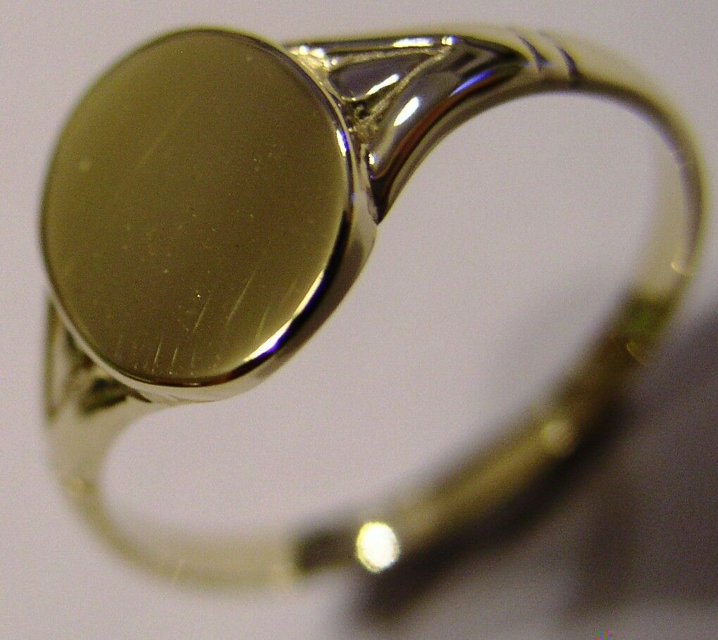 Kaedesigns Genuine Solid 9ct Yellow, Rose or White Gold Oval Signet Ring