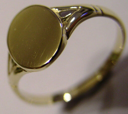 Kaedesigns Genuine Solid 9ct Yellow, Rose or White Gold Oval Signet Ring