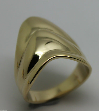 Genuine 9ct 375 Solid Rose Or Yellow Or White Gold Wide Pointy Ring In Your Size