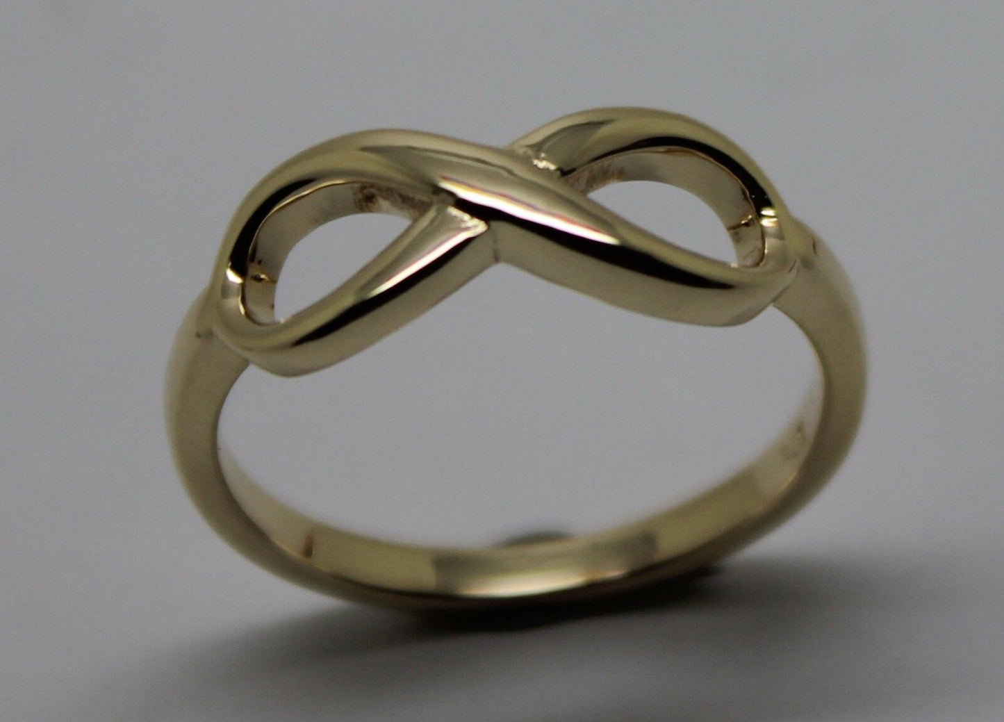 Genuine 9ct 9k 375 Yellow, Rose or White Gold Solid Infinity Ring Size J