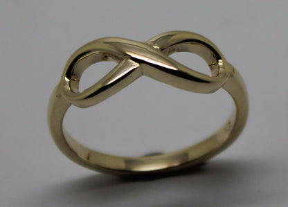 Genuine 9ct 9k 375 Yellow, Rose or White Gold Solid Infinity Ring Size J