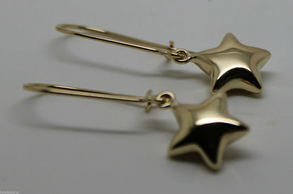Genuine 9ct 9k 375 Yellow Or White Or Rose Gold Bubble Drop Star Closed Hook Earrings