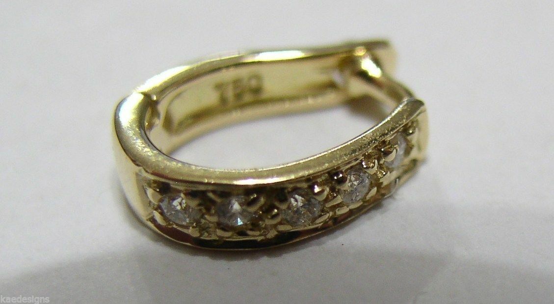 Genuine 18ct White Or Yellow Gold 750 Diamond 10mm Enhancer Bail Clasp