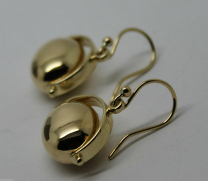 Genuine 9ct Yellow Or White Or Rose Gold 375 Heavy Large Oval Spinner Earrings