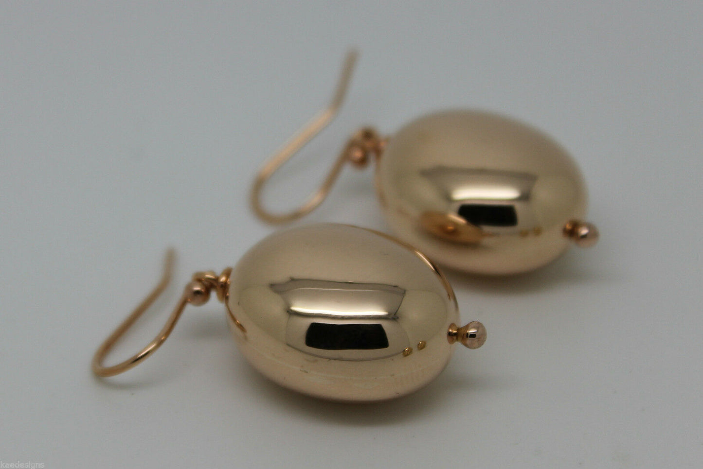Kaedesigns New Genuine Heavy 9ct 9k Rose, Yellow, White Gold Oval Hook Earrings