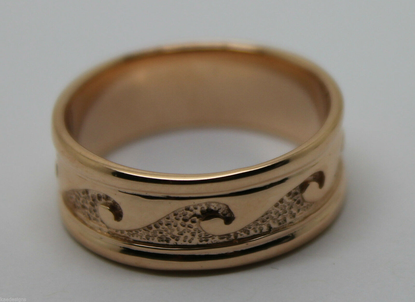 Small Size I / 4 Genuine Solid New 9ct 9kt Yellow, Rose or White Gold Surf Wave Ring