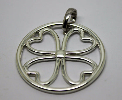 Sterling Silver 925 Four Heart Pendant with Detachable Enhancer