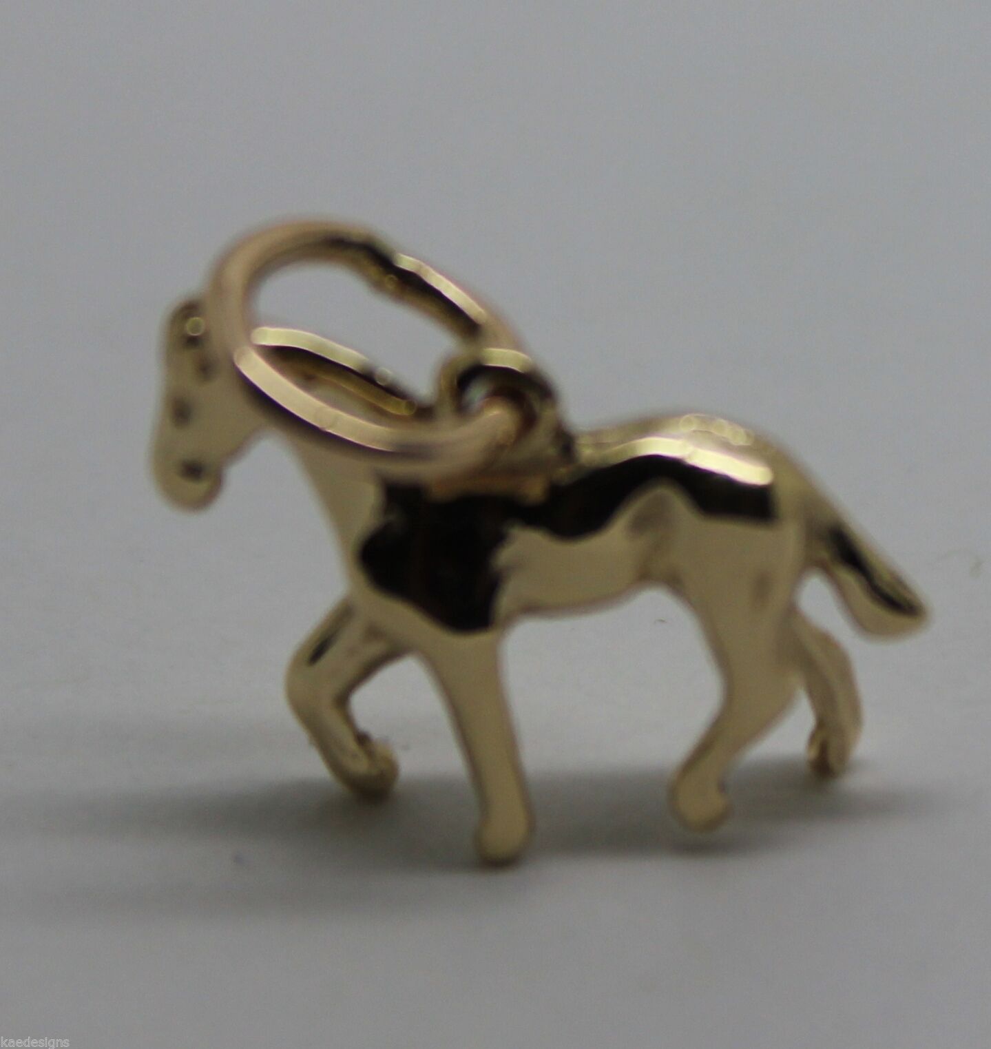 Genuine 9ct Yellow or Rose or White Gold Small 3D Horse Pendant or Charm