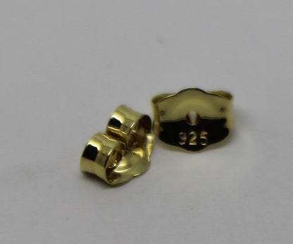 Kaedesigns SGP Yellow Gold Plated Sterling Silver 925 Earrings Butterfly Backs 4.8mm
