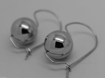 Genuine Sterling Silver Ball Hook Earrings 8mm, 10mm, 12mm, 14mm, 16mm