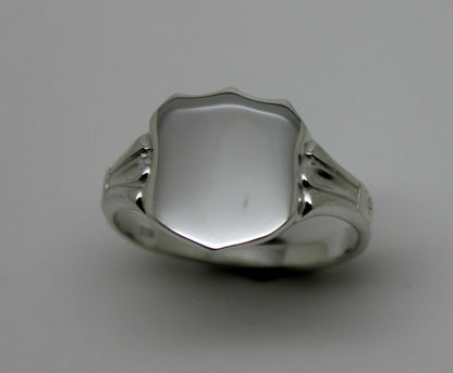 Kaedesigns New Sterling Silver 925 Shield Large Signet Ring In Your Ring Size