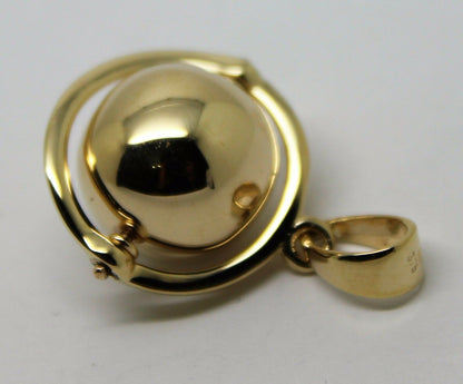 Genuine New Belcher 14mm 9ct 9k 375 Yellow, Rose or White Gold Ball Drop Pendant